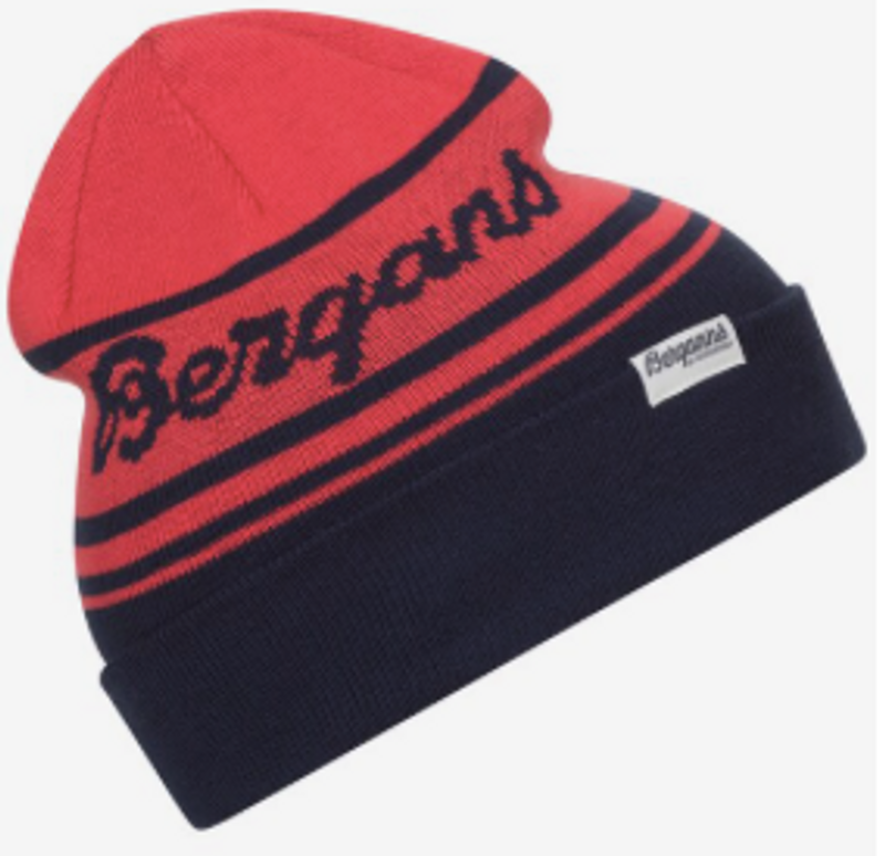 Bergans Find My Kids Beanie Navy / Light Dahlia Red