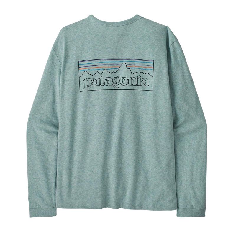 Patagonia W´S L/S P-6 Logo Responsibili-Tee Povl P-6 Outline: Virtually Blue